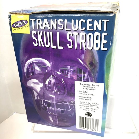 SKULL STROBE Translucent Strobe LITE F/X  Halloween Prop VTG - Picture 2 of 15